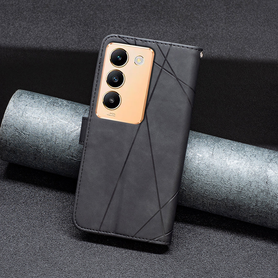BINFEN COLOR BF05 For vivo Y200e 5G Wallet Case Geometric Imprinted Cell Phone Cover BINFEN COLOR BF05 For vivo Y200e 5G Wallet Case Geometric Imprinted Cell Phone Cover